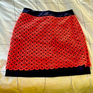 Coral/Pink/Red and Navy Donut Skirt